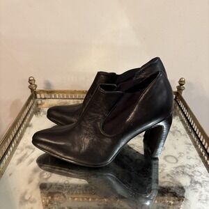 Colin Stuart Shoes Womens Size 8.5 Black‎ Leather High Heel Booties Pumps